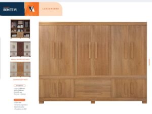 Roupeiro Bem-Te-Vi 10P3G Valdemoveis 100%MDF Ripado – 1,85m – 8.5/TRA 9.2/CW