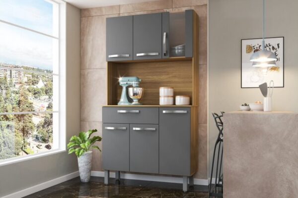 Kit cozinha Paris Fiorello 6P 1G 100%MDF - 1,72m - 3.1/TRA/RN - Imagem 2
