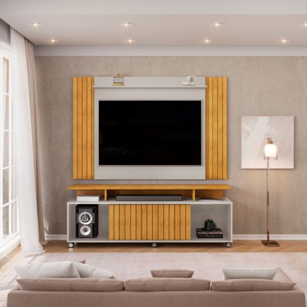 Painel Extensivel Trend Com Rack Tomy DJ Moveis - 1,36m > 1,60m - 5.0/SR
