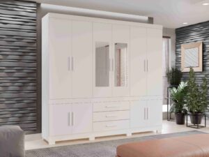 Roupeiro Parma Premium C/ Espelho 10P3G Salleto Moveis – 2,1m – 9.0/SR