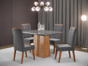 Sala Ibi + 4 Cadeiras Safira Viero – 1,20m – 1.11/SR