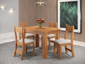 Mesa Perla + 4 Cadeiras Brisa Viero – 1,10m – 4.2/SR