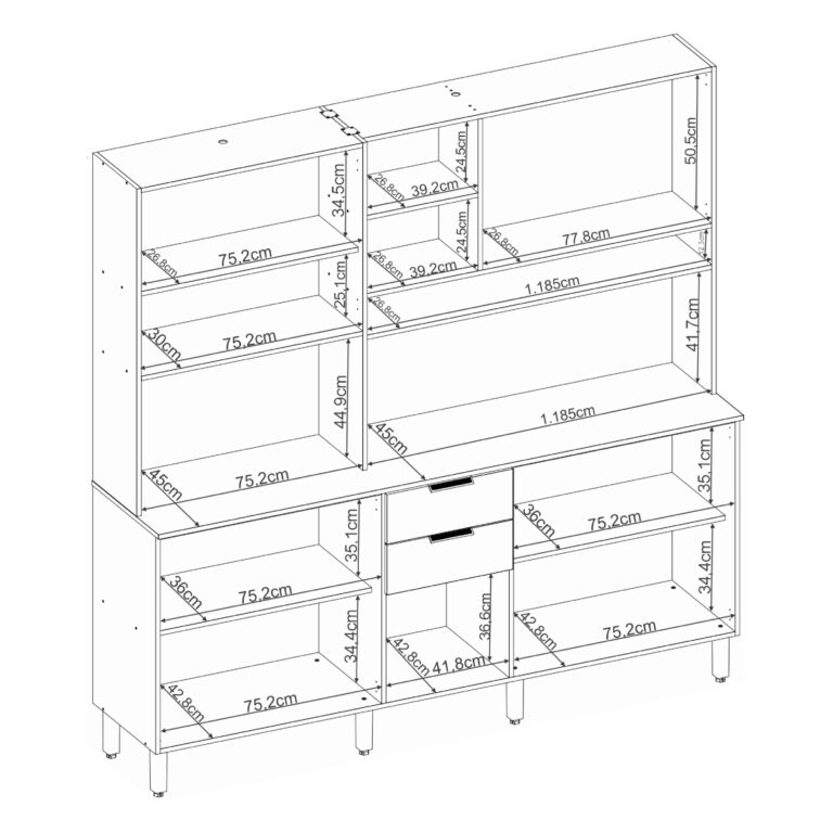 Kit Cozinha Amora 10P 2G - 1,98m – DEMÓBILE - 8.3 - TD - Imagem 10