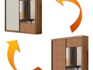 Roupeiro Versatto 2P6G C/1 porta espelhada – Novo Horizonte – 100%MDF – 2,08m – 1.5/TRA 1.6/RN/TD