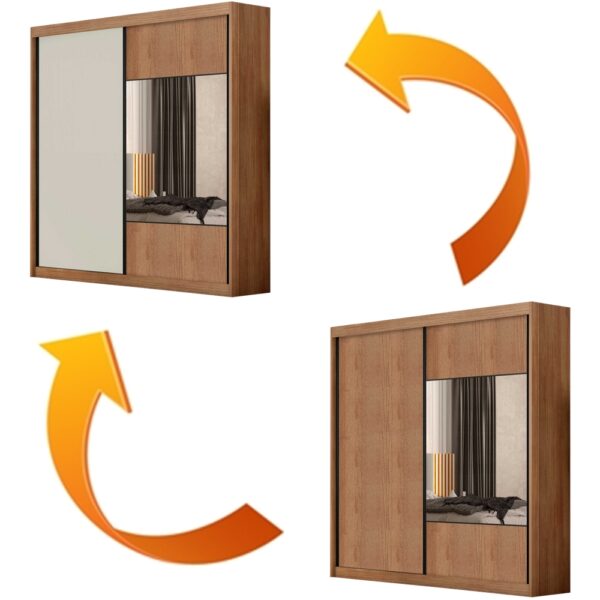 Roupeiro Versatto 2P6G C/1 porta espelhada - Novo Horizonte - 100%MDF - 2,08m - 1.5/TRA 1.6/RN/TD - Imagem 2