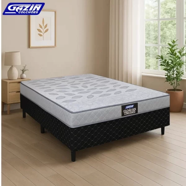 Cama Box Casal Supreme Natural D28 138x188x53 Cinza Gazin - 4.4/RF