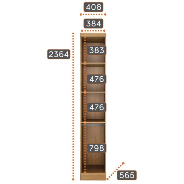 Módulo 1 Porta Rizon 100%MDF – NOVO HORIZONTE - 40,8cm - 3.2/TD - Imagem 3
