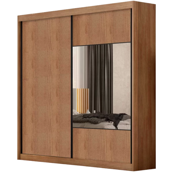 Roupeiro Versatto 2P6G C/1 porta espelhada - Novo Horizonte - 100%MDF - 2,08m - 1.5/TRA 1.6/RN/TD - Imagem 4