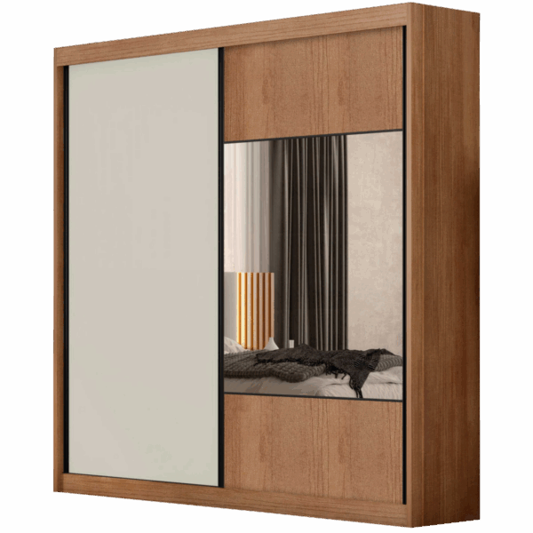 Roupeiro Versatto 2P6G C/1 porta espelhada - Novo Horizonte - 100%MDF - 2,08m - 1.5/TRA 1.6/RN/TD - Imagem 3
