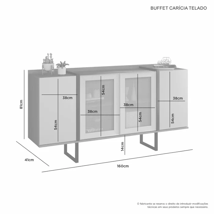 Buffet Caricia C/Tela JCM - 1,60m - 4.5/PR - Imagem 5