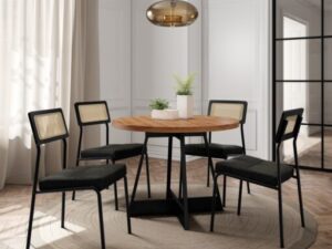 Mesa Átria 1594 Redonda (1,00m) + 4 Cadeiras Lux  CARRARO MÓVEIS – 1.03/TD