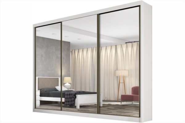 Roupeiro GR Diamond C/3 Espelho 8G Novo Horizonte - 100% MDF - 2,42m - 2.18/RN