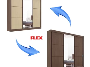 Roupeiro Casal Cristal 3P 6G 100% MDF Portas Flex Larg. 2.42m – D Doro 1.9/RF/PR