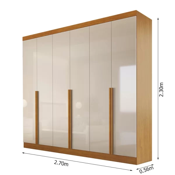 Roupeiro Alvorada 6 Portas - 2.70m - 100%MDF  - Bianchi - 1.47/RF 1.53 PR 1.46/TD - Imagem 2