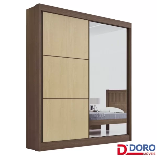 Roupeiro Atenas 2 Portas C/ 1 Espelho 3G internas - 100% MDF   - 1.85m - D Doro - 1.58/RF - Imagem 5