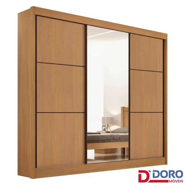 Roupeiro Casal Cristal 3P 6G 100% MDF Portas Flex Larg. 2.42m - D Doro 1.9/RF/PR - Imagem 6