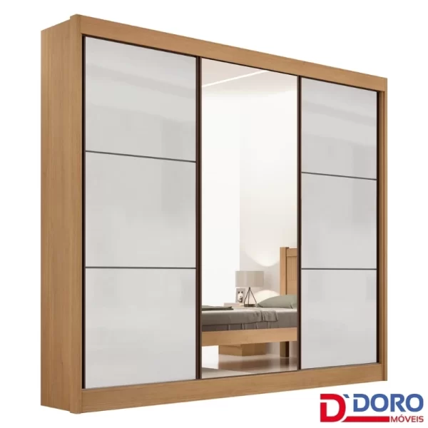 Roupeiro Casal Cristal 3P 6G 100% MDF Portas Flex Larg. 2.42m - D Doro 1.9/RF/PR - Imagem 5