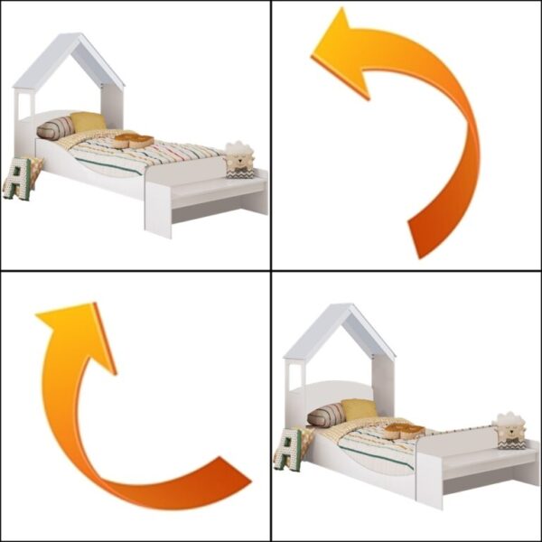 Cama Solteiro Lua + Kit Casinha  – (FLEX: Regulagem Cama montessoriana)100%MDF - PEROBA MÓVEIS - 5.9/TD - Imagem 3