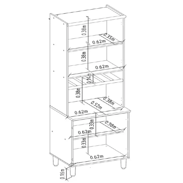 Cristaleira Selene – Linea Brasil - 65cm - 7.3/TRA - Imagem 2