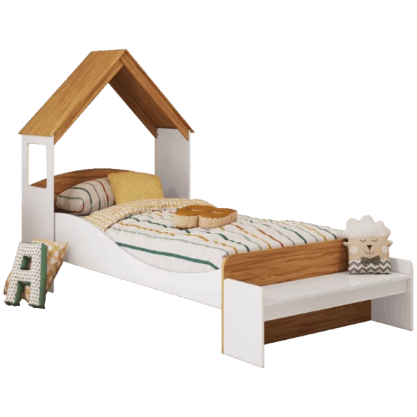 Cama Solteiro Sol  + Kit Casinha - ( flex: Sem os pés se torna uma cama montessoriana) 100% MDF – PEROBA MÓVEIS - 5.9/TD - Imagem 4