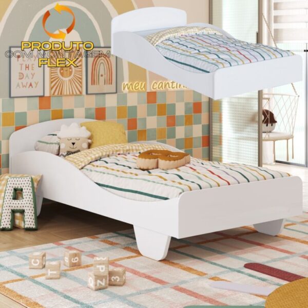 Cama Solteiro Sol 100% MDF – 96X1,93 –  (FLEX pode usar como montessoriana) -PEROBA MÓVEIS 3.3/TD - Imagem 4