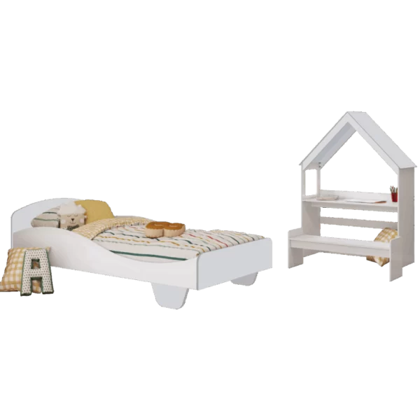 Cama Solteiro Sol  + Kit Casinha - ( flex: Sem os pés se torna uma cama montessoriana) 100% MDF – PEROBA MÓVEIS - 5.9/TD - Imagem 3