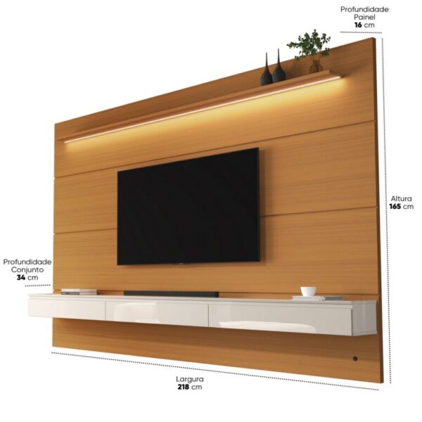 Painel Home Suspenso Norton até 75″  2.18m – EDN MÓVEIS - 1.05/TD - Imagem 3