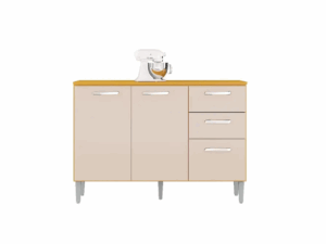BALCÃO DE COZINHA 434 (PARA PIA) 3P1G COM TAMPO – 1.20m – POQUEMA – 2.1/CW
