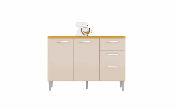 BALCÃO DE COZINHA 434 (PARA PIA) 3P1G COM TAMPO - 1.20m – POQUEMA – 2.1/CW