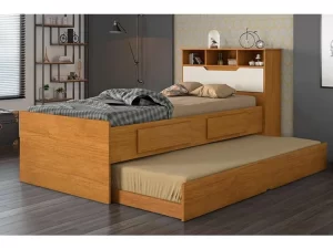 Cama Solteiro Ravena com 2 Gavetas e Cama Auxiliar – Conquista Moveis – 101cm – 6.0/PR