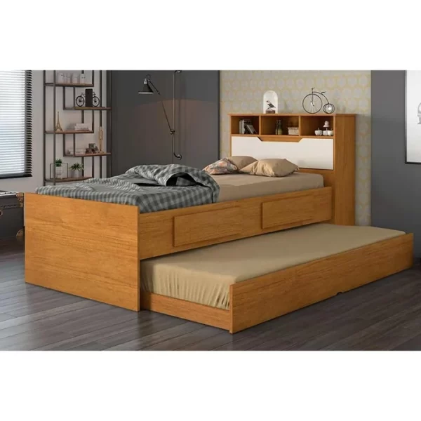 Cama Solteiro Ravena com 2 Gavetas e Cama Auxiliar – Conquista Moveis - 101cm - 6.0/PR - Imagem 2
