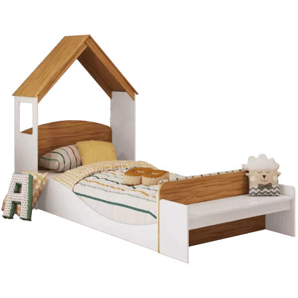 Cama Solteiro Sol  + Kit Casinha - ( flex: Sem os pés se torna uma cama montessoriana) 100% MDF – PEROBA MÓVEIS - 5.9/TD - Imagem 5