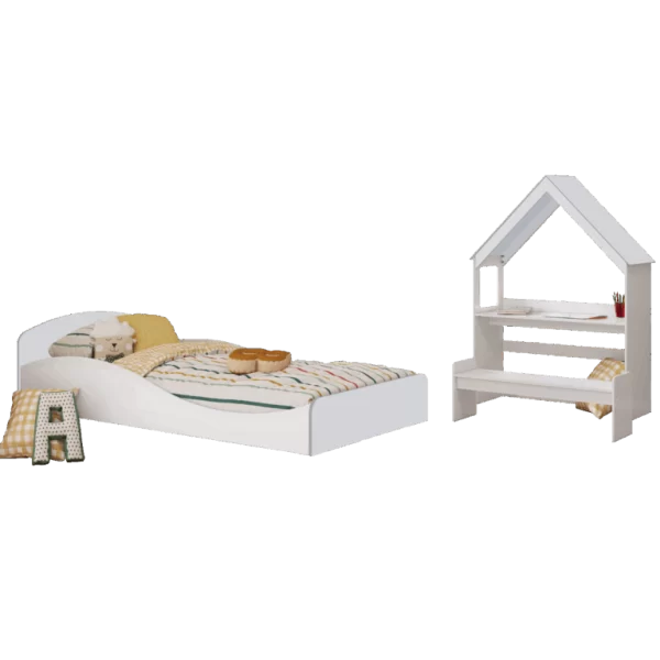 Cama Solteiro Sol  + Kit Casinha - ( flex: Sem os pés se torna uma cama montessoriana) 100% MDF – PEROBA MÓVEIS - 5.9/TD - Imagem 2
