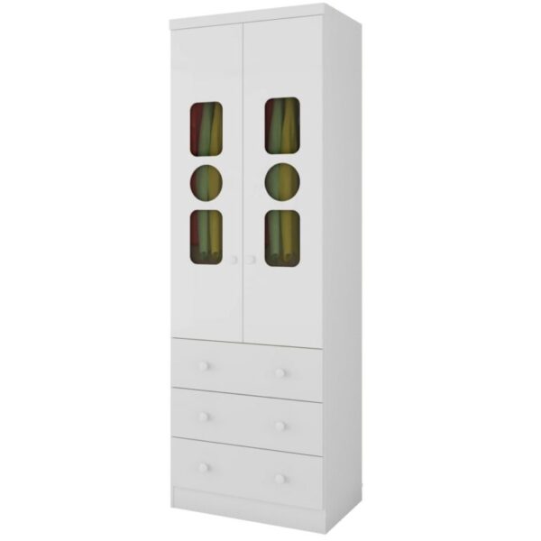 Roupeiro Infantil GR 2 Portas Tedy – PEROBA MÓVEIS - 61,7cm - 4.2/TD - Imagem 4