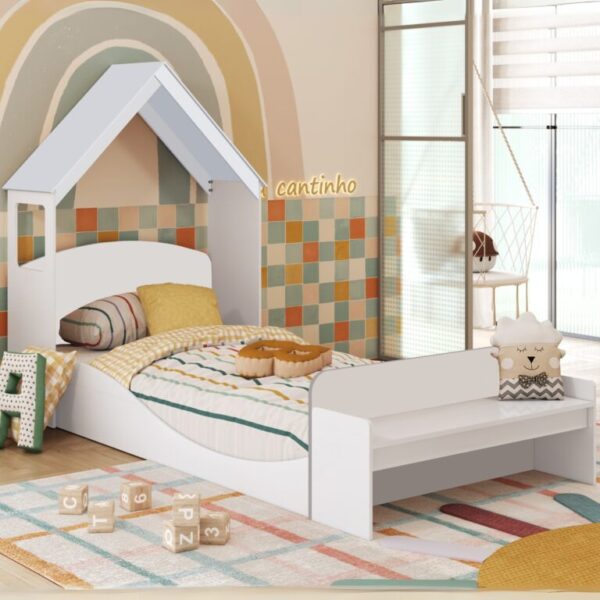 Cama Solteiro Lua + Kit Casinha  – (FLEX: Regulagem Cama montessoriana)100%MDF - PEROBA MÓVEIS - 5.9/TD - Imagem 4