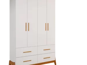 Roupeiro Guarda-Roupa 4 Portas Guti Retrô  1,27m – PEROBA MÓVEIS – 8.0/TD