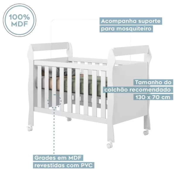 BERÇO MINICAMA SONINHO 3EM1 100%MDF – 0,80cm – TIGUS – 3.8/PR 3.7/CW 4.1/LD - Imagem 4