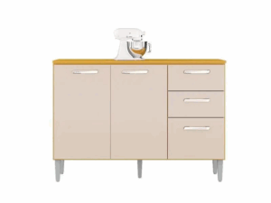BALCÃO LAVINIA COM TAMPO 3P2G – POQUEMA – 120cm – 2.4/CW