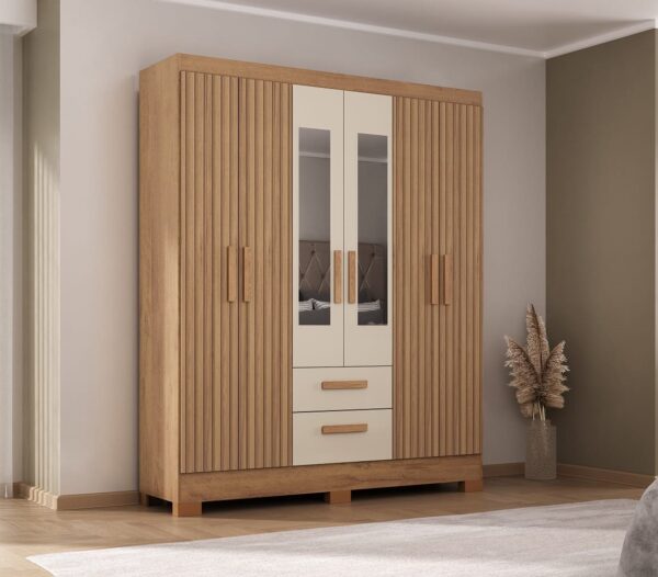 Roupeiro Guarda-Roupa Fortaleza Plus 6P 2G c/ Pés e Espelhos - Atualle Móveis - 5.1 - SR