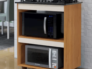 BALCÃO TURIM PARA COOKTOP 4 BOCAS 2 NICHOS PARA FORNO – KAIKI MÓVEIS – 76,5cm – 1.6/CW