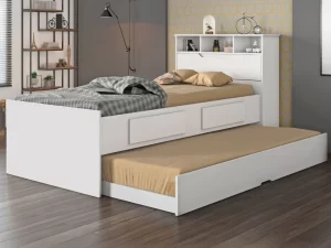 Cama Solteiro Ravena com 2 Gavetas e Cama Auxiliar – Conquista Moveis – 101cm – 6.0/PR