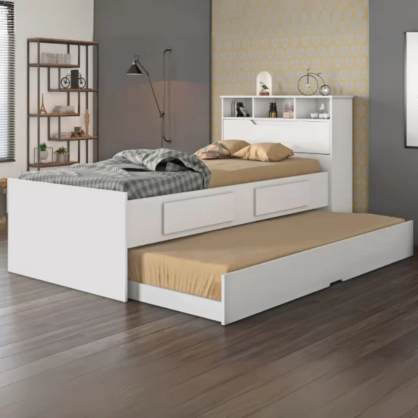 Cama Solteiro Ravena com 2 Gavetas e Cama Auxiliar – Conquista Moveis - 101cm - 6.0/PR