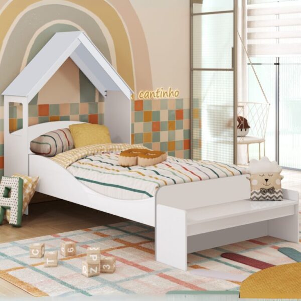 Cama Solteiro Lua + Kit Casinha  – (FLEX: Regulagem Cama montessoriana)100%MDF - PEROBA MÓVEIS - 5.9/TD - Imagem 5
