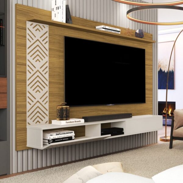 Painel até 60″ Roma Nature/Off White - MADEC/VJ MÓVEIS - 1.70m - 3.4/TD - Imagem 5