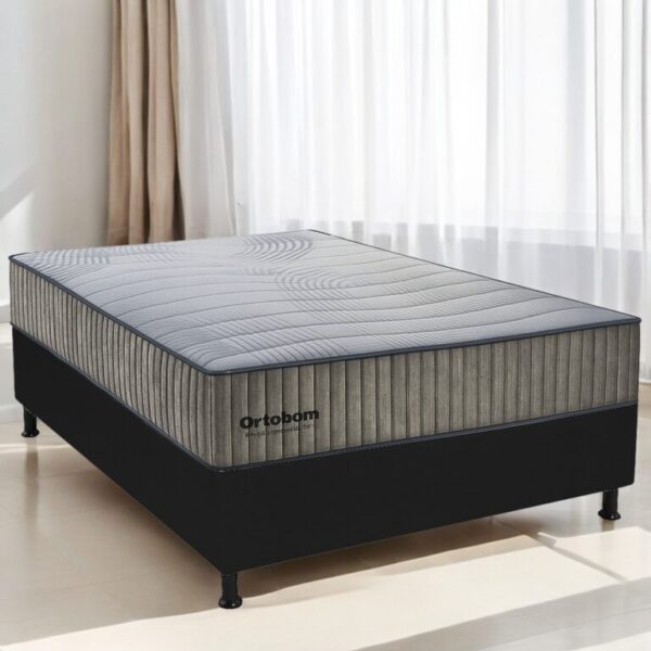 Colchão Casal Exclusive Foam + Base Box Simples - ORTOBOM/ALTO NÍVEL - 1.38m - 1.5/TD