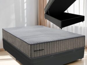 Colchão Casal Exclusive Foam + Base Box Baú Preto – ORTOBOM + BIOSTAR – 138x188cm – 1.8/TD