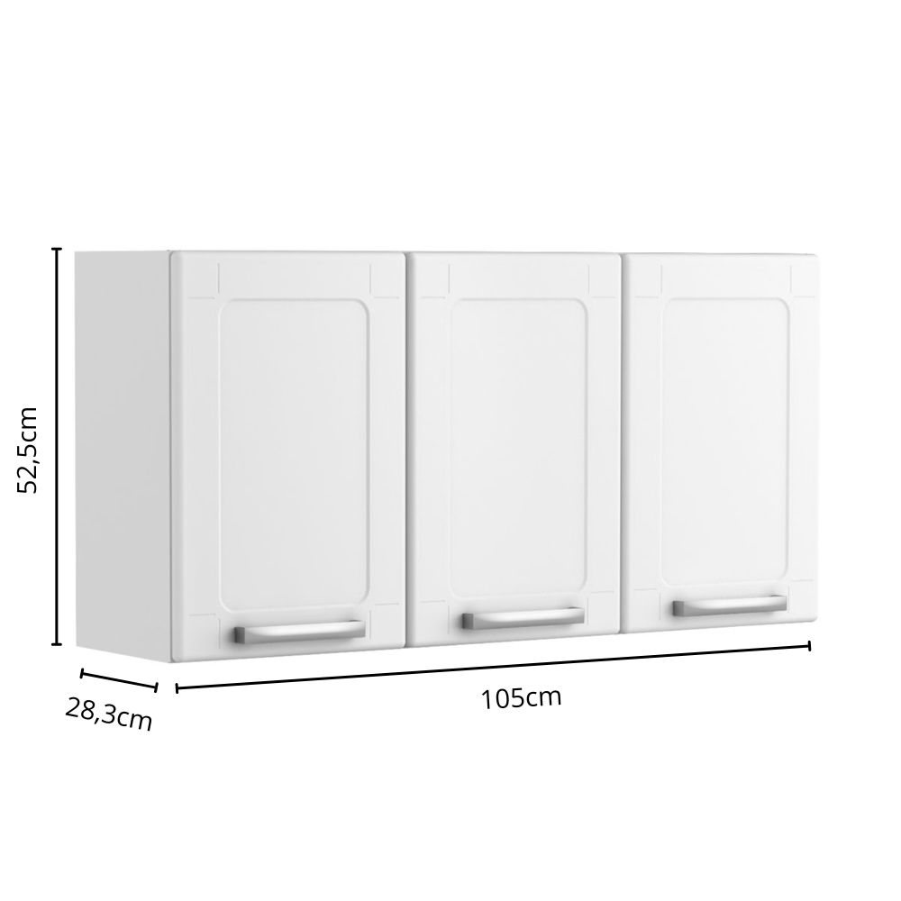 Armário Aéreo 3 Portas Múltipla 6009590 – Bertolini – 105cm – 2.2/TD - Imagem 2