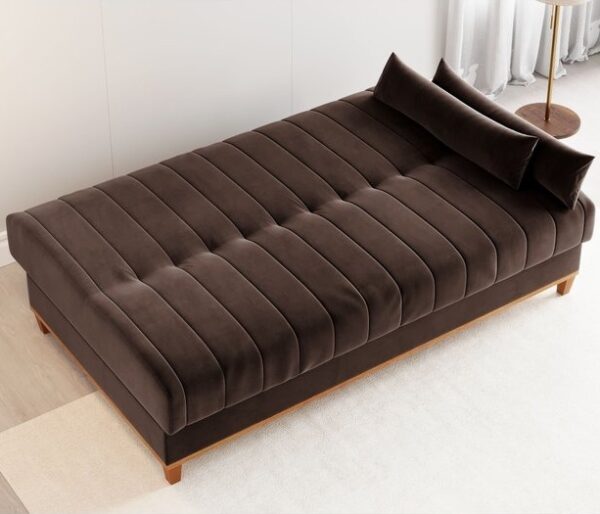 Sofá Cama Luna/Duna Veludo Marfim - VIERO MÓVEIS - 1.80m - 8.8/TD - Imagem 6