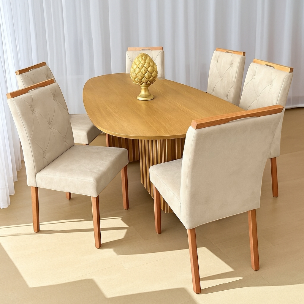 Mesa Isis 180x96 com 6 Cadeiras Yasmim – Leifer + KM Decor - 1.4/TD - Imagem 7