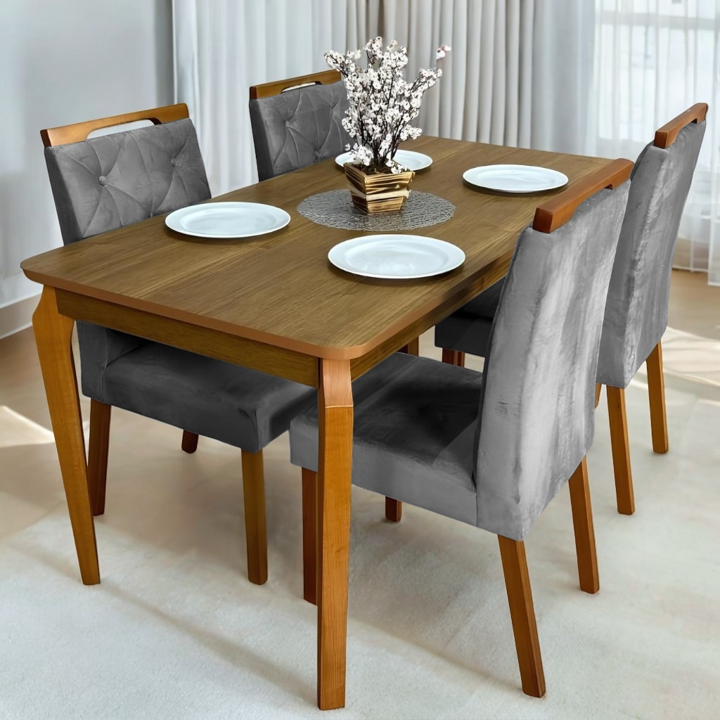 Mesa Alegra 120x78 com 4 Cadeiras Yasmim – JCM Movelaria + KM Decor - 9.3/TD - Imagem 7